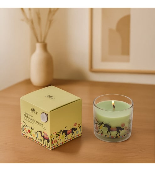 Mahogany Apple Glass Candle (Green)