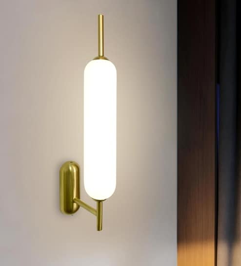 Maite 10W Modern Wall Lamp | 3 Light Modes (Warm/Natural/Cool White) | CopperGold Aluminum Wall Light with Electroplating Finish for Bedroom & Living Room | Home Decor | 1Year Warranty