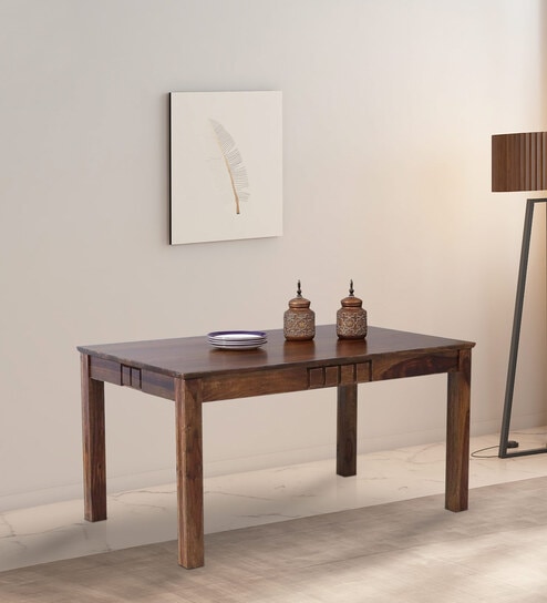 Majestica Sheesham Wood 6 Seater Dining Table In Provincial Teak Finish
