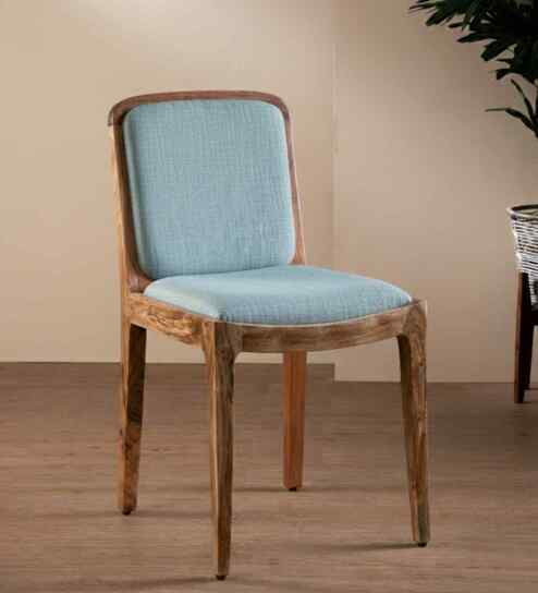 Malabar Natural Teak Wood Dining Chair in Grey Color