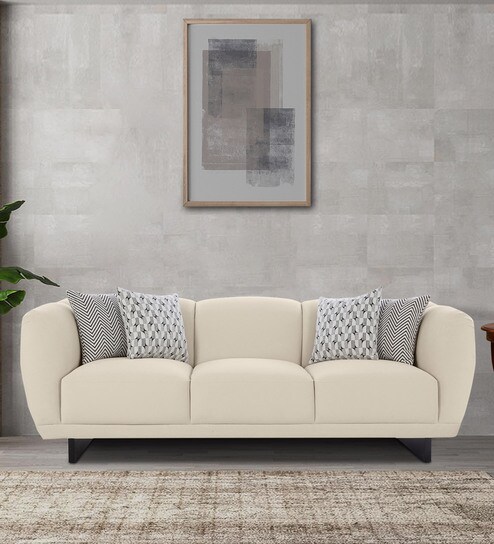 Malaga Velvet 3 Seater Sofa in Light Grey Colour