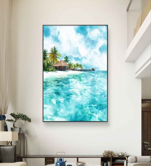 Maldives Seascape 20inx28in Gallery Wrap Canvas Painting