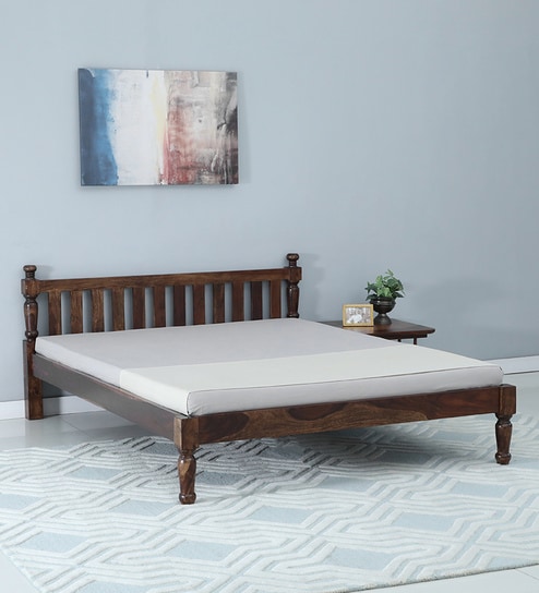 Malini Sheesham Wood King Size Bed In Provincial Teak Finish