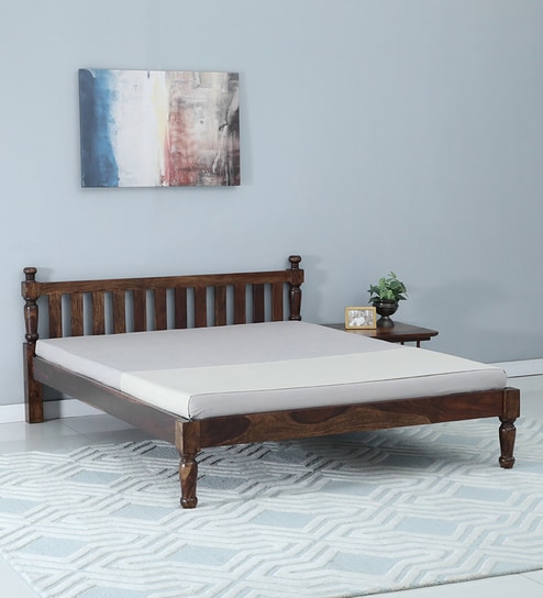 Malini Sheesham Wood Queen Size Bed In Provincial Teak Finish