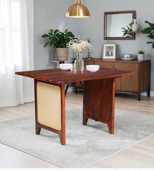 Malmo Sheesham Wood 4 Seater Dining Table in Honey Oak Finish