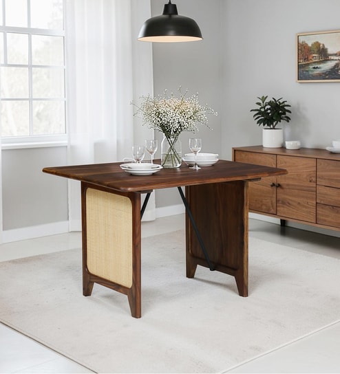 Malmo Sheesham Wood 4 Seater Dining Table in Provincial Teak Finish