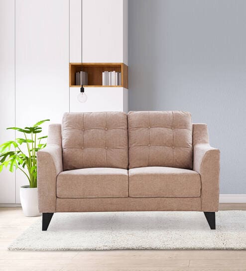 Malta Fabric 2 Seater Sofa In Brown Colour