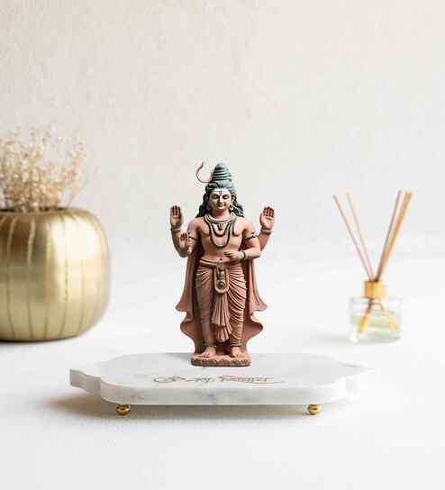 White Marble Shiv Mandir Tray