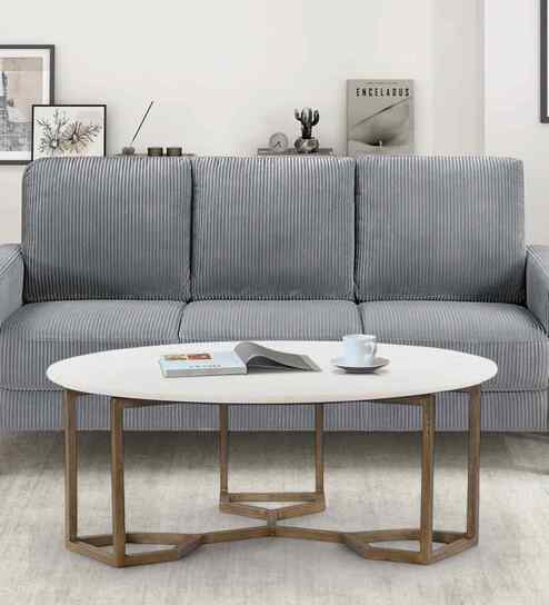 Luxe Coffee Table in White and Gold Colour