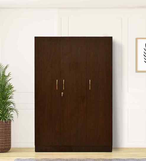 Manhattan 3 Door Wardrobe In Sawcut Dark Finish
