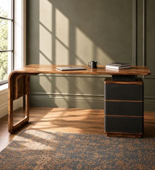 Manor Office Desk In Mango Wood Finish