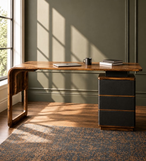 Manor Office Desk In Mango Wood Finish