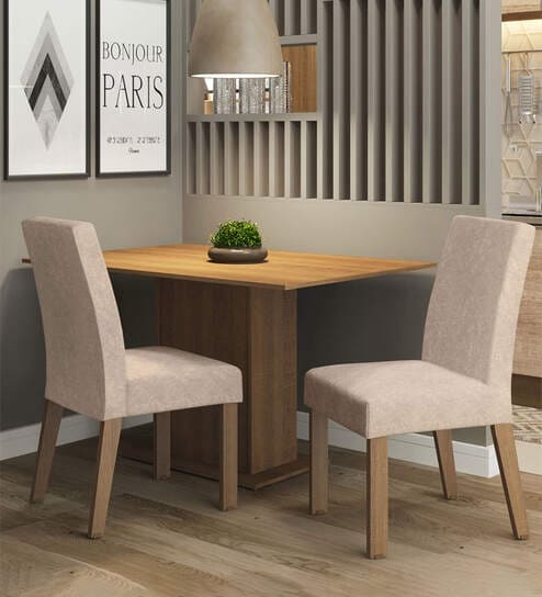 Manu 2 Seater Dining Set in Wood Finish