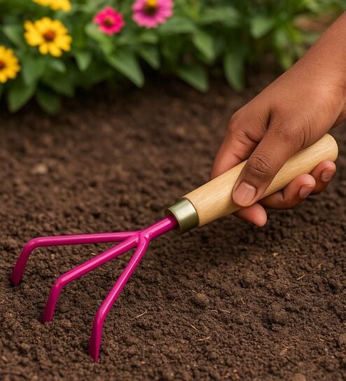 Purple Manual Premium Soil Cultivator with Ash Wood
