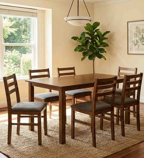 Maple Wooden 6 Seater Dining Set