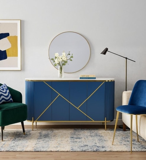 Maraya Sideboard With Marble Top In Lacquer Die Finish
