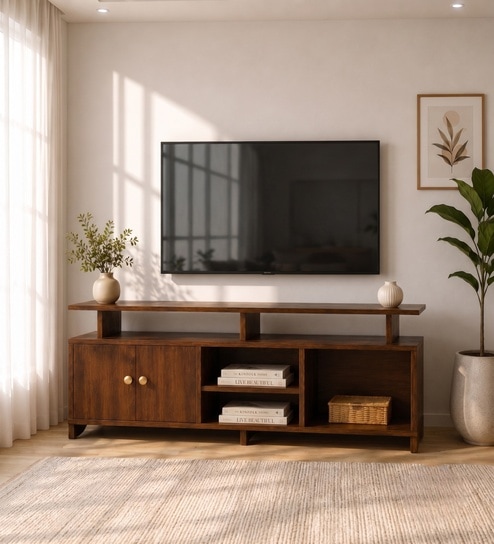 Marbay Tv Unit In Columbian Walnut Finish