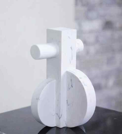 Marble Harmony Modern White Resin Sculpture