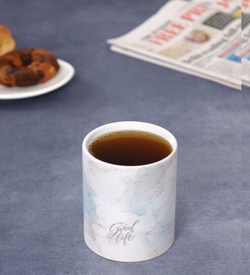 Marble Shade Text Printed Ceramic Coffee Mug 320ml
