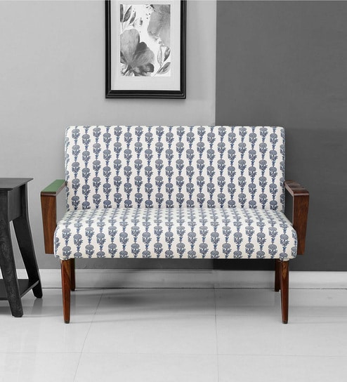 Marden Fabric 2 Seater Sofa in Scratch Resistant Provincial Teak Finish