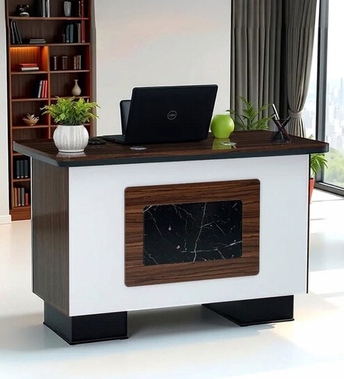 Margaret Office Table 1.4 M In Brown Colour