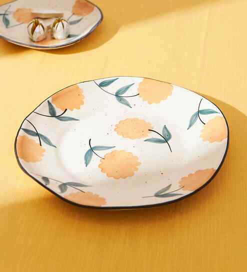 Marigold Dinner Plate | Handpainted Stoneware