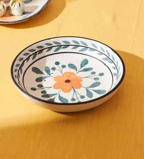 Marigold Pasta Dish | Handpainted Stoneware