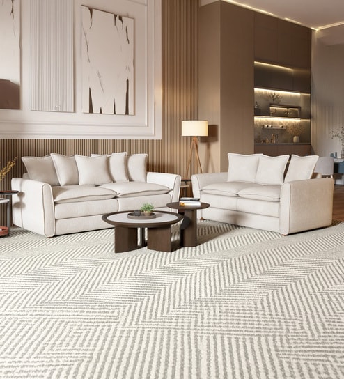 Marina 3 Seater Sofas In Beige Colour