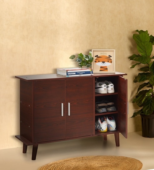 Marina Pro Shoe Cabinet In Black Colour