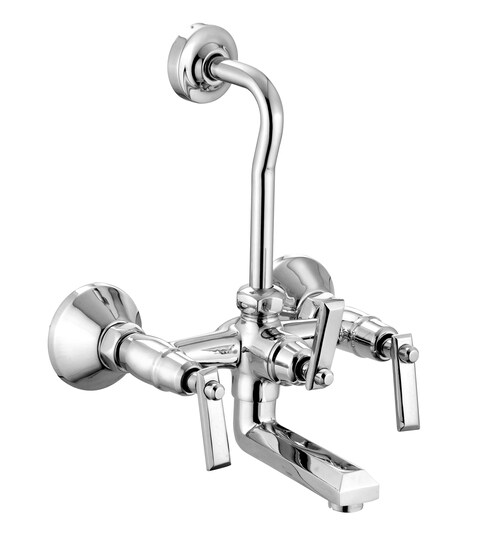 Buy Marine Premium Silver Brass Wall Mixer Telephonic Diverter