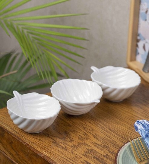 White Ceramic Set of 3 Serving Bowls-image-30