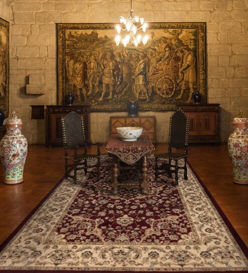 Maroon  Traditional 4 ft x6 ft Carpet By Sapana Carpet-Mats