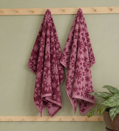 Maroon 100% Cotton 630 Gsm Bath Towel
