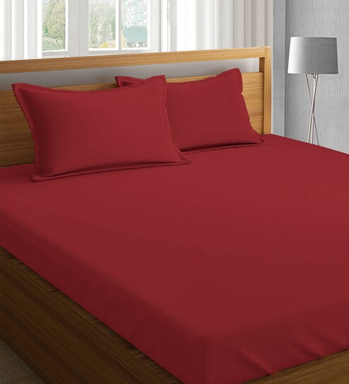 Buy Premium 800 Thread Count Solid Red 100 Long Staple Cotton