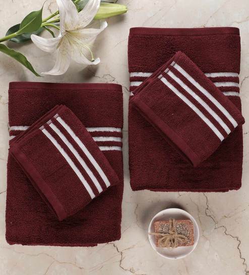 maroon towels