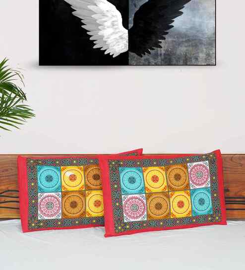 Maroon Cotton Premium Quality 180 TC (17*27 Inches) Pillow Covers Set