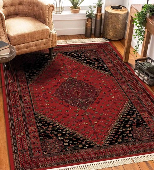 Maroon Persian 3x5 Feet Machine Made Carpet