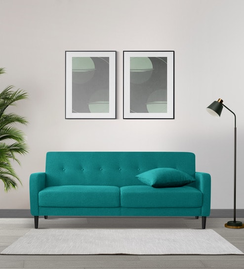 Buy Marq Fabric 2 Seater Sofa in Sea Green Colour Online - Modern 2 ...