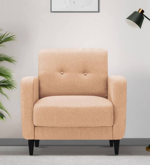 Marq Fabric 1 Seater Sofa in Cosmic Beige Colour