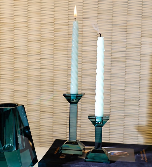 home4u Blue Marquis Candle Holder Set Of 2-picture-34