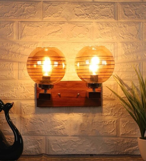 Marr n Brwon Wood Wall Light
