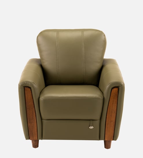 Martha Leatherette 1 Seater Sofa In Cypress Green Color