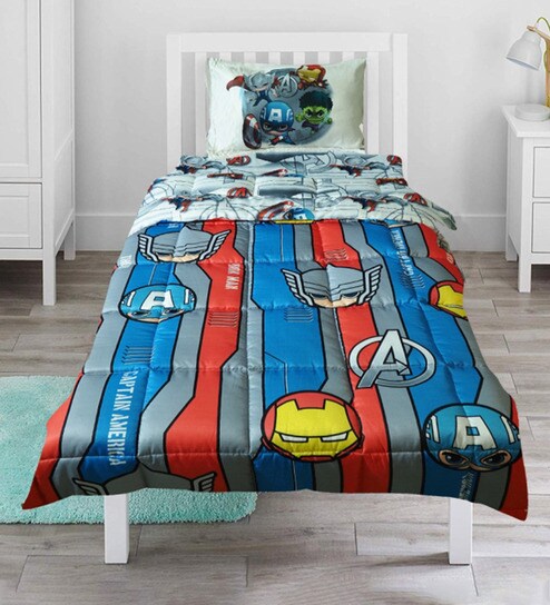 Buy Marvel Avengers Multicolour Comforter Set By Cot Candy