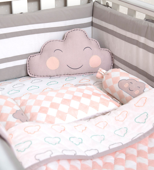 Buy Masilo Cloud Organic Cotton 6 Pc Crib Set In Pink Colour