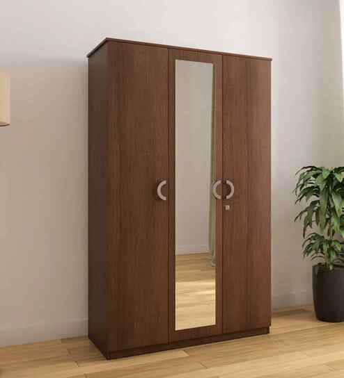 Massif 3 Door Wardrobe With Mirror In Legno Oak Finish