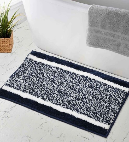 Blue Solid Microfiber 20X32 Inches Anti Skid Door Mats