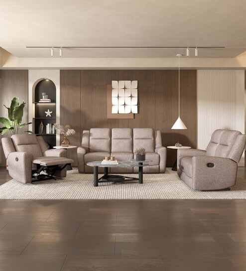 Matilda 2 Seater Recliner In Greige Colour With Matte Finish