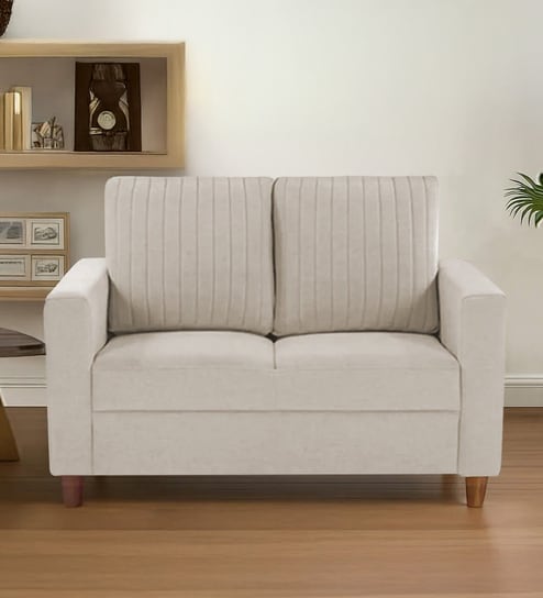 Matsu Fabric 2 Seater Sofa In Beige Colour