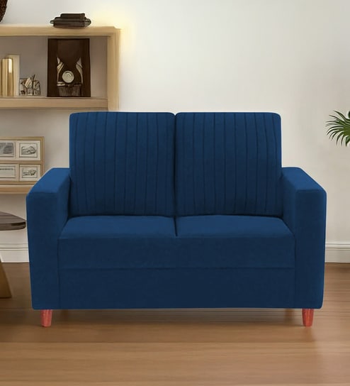 Matsu Fabric 2 Seater Sofa In Blue Colour