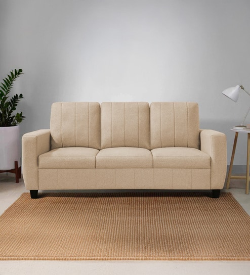 Matsu Fabric 3 Seater Sofa In Brown Colour